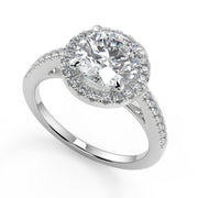 Hadley Pave Halo Round Cut Diamond Engagement Ring - Nivetta
